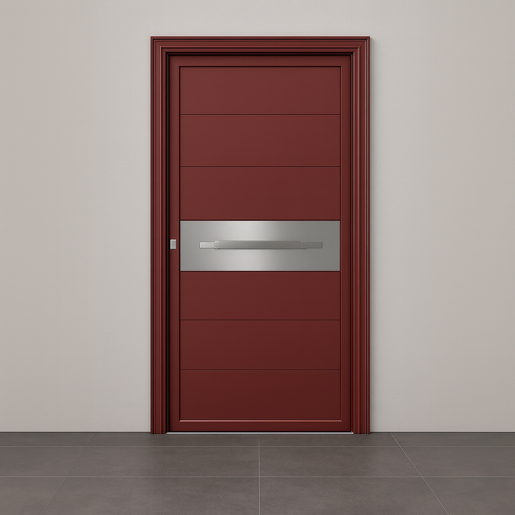 Πόρτες Αλουμινίου με Panel Γραμμικό σχέδιο πάχος λαμαρίνας 2mm