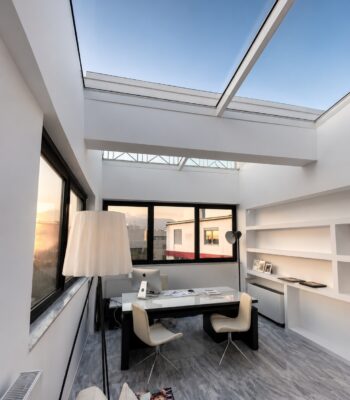 Minimal aluminium skylight for modern office building in Kifisia