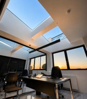 Minimal aluminium skylight for modern office building in Kifisia