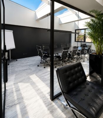 Minimal aluminium skylight for modern office building in Kifisia