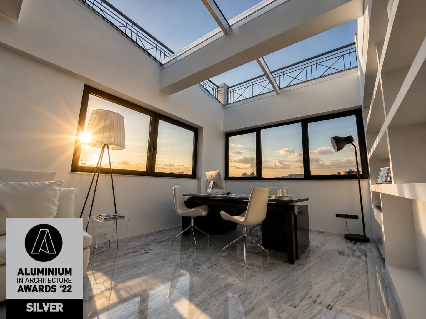 Silver Award office atrium project by Mparolas Aluminium Systems