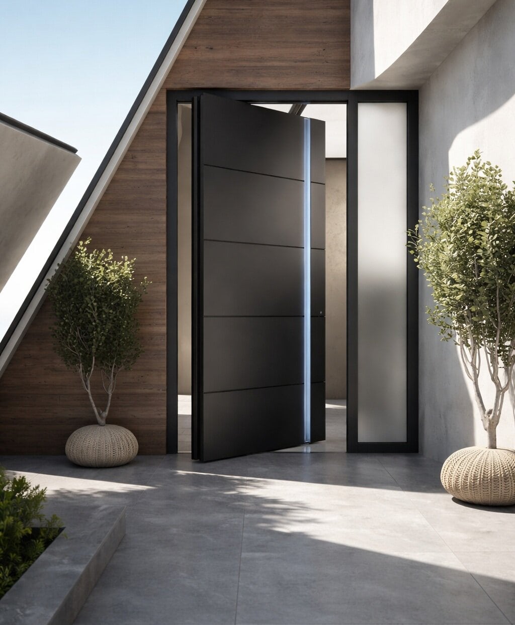 Αξονική Συνεπίπεδες Πόρτες Αλουμινίου Pivot Entrance Door - Tehni