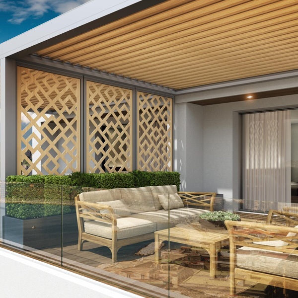 Δυνατότητα τοποθέτησης κάθετων στοιχείων σκίασης και διακόσμησης Europa Element.