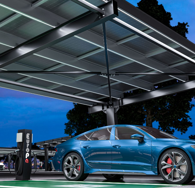 Europa Carport είναι ένα σύστημα βάσης στήριξης Φωτοβολταϊκών πλαισίων