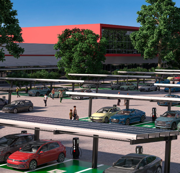 Europa Carport είναι ένα σύστημα βάσης στήριξης Φωτοβολταϊκών πλαισίων