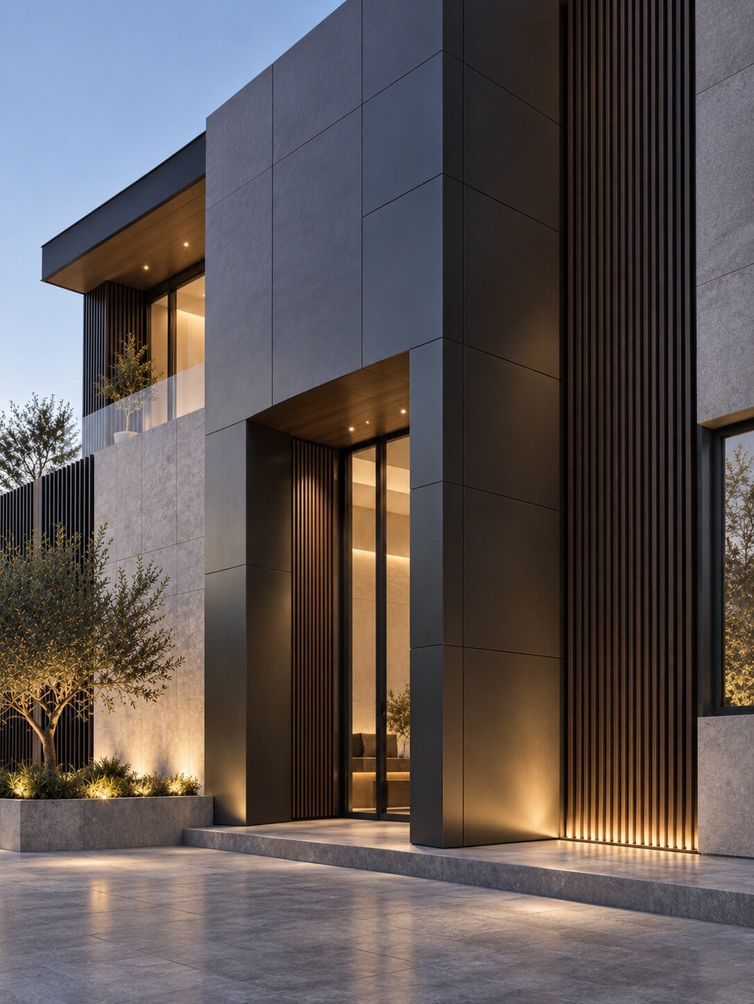 Facade Cladding με αρχιτεκτονική επένδυση όψης αλουμινίου σε σύγχρονο κτίριο – Mparolas Aluminium Systems